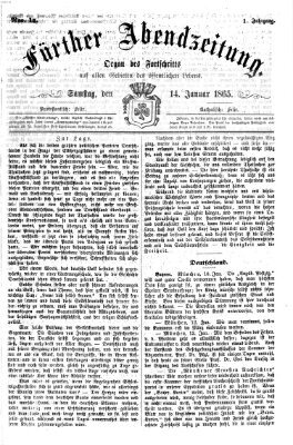 Fürther Abendzeitung Samstag 14. Januar 1865