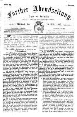 Fürther Abendzeitung Mittwoch 29. März 1865