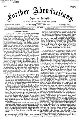 Fürther Abendzeitung Donnerstag 6. April 1865