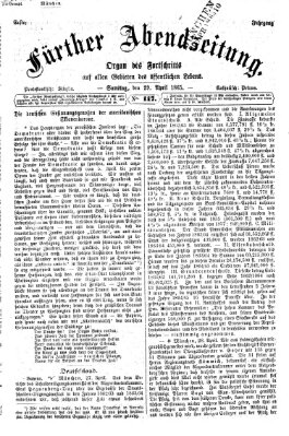Fürther Abendzeitung Samstag 29. April 1865