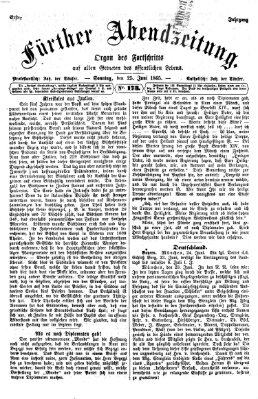 Fürther Abendzeitung Sonntag 25. Juni 1865