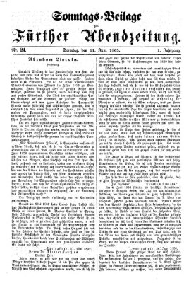 Fürther Abendzeitung Sonntag 11. Juni 1865