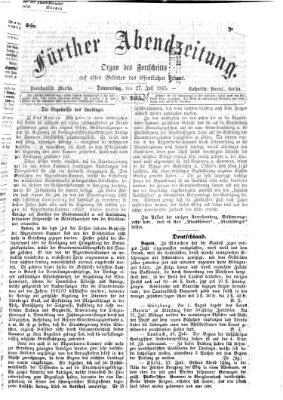 Fürther Abendzeitung Donnerstag 27. Juli 1865