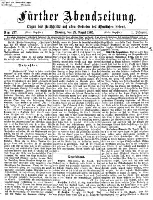 Fürther Abendzeitung Montag 28. August 1865