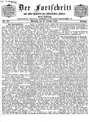 Der Fortschritt auf allen Gebieten des öffentlichen Lebens Sonntag 25. Oktober 1868