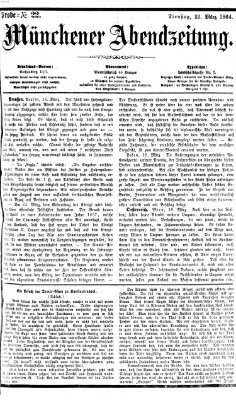 Münchener Abendzeitung Dienstag 22. März 1864