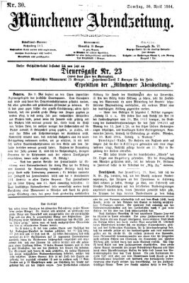 Münchener Abendzeitung Samstag 30. April 1864