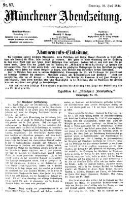 Münchener Abendzeitung Sonntag 26. Juni 1864