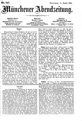 Münchener Abendzeitung Donnerstag 18. August 1864