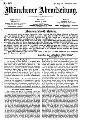 Münchener Abendzeitung Freitag 30. September 1864