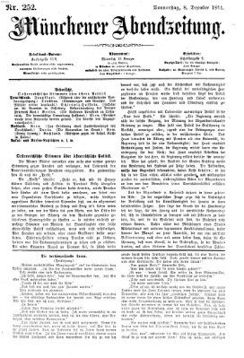 Münchener Abendzeitung Donnerstag 8. Dezember 1864