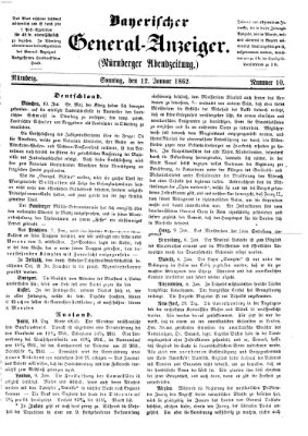 Bayerischer General-Anzeiger (Nürnberger Abendzeitung) Sonntag 12. Januar 1862