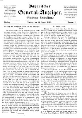 Bayerischer General-Anzeiger (Nürnberger Abendzeitung) Dienstag 14. Januar 1862