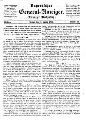 Bayerischer General-Anzeiger (Nürnberger Abendzeitung) Freitag 31. Januar 1862
