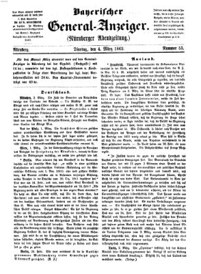 Bayerischer General-Anzeiger (Nürnberger Abendzeitung) Dienstag 4. März 1862