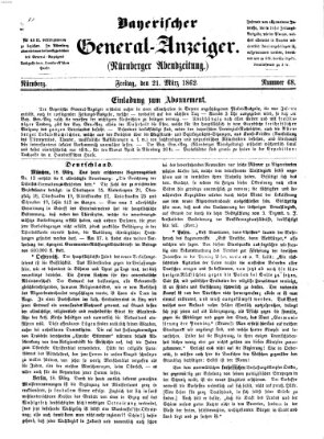 Bayerischer General-Anzeiger (Nürnberger Abendzeitung) Freitag 21. März 1862