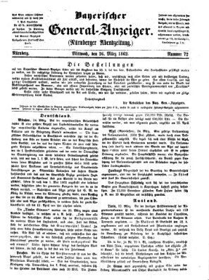Bayerischer General-Anzeiger (Nürnberger Abendzeitung) Mittwoch 26. März 1862