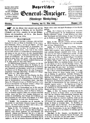 Bayerischer General-Anzeiger (Nürnberger Abendzeitung) Samstag 31. Mai 1862
