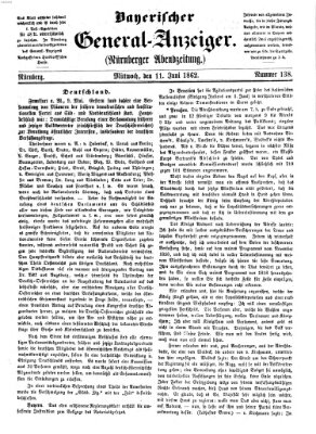 Bayerischer General-Anzeiger (Nürnberger Abendzeitung) Mittwoch 11. Juni 1862