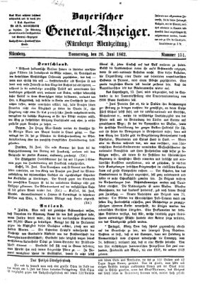 Bayerischer General-Anzeiger (Nürnberger Abendzeitung) Donnerstag 26. Juni 1862