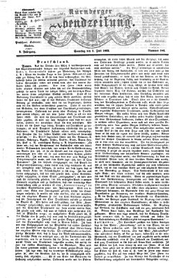 Nürnberger Abendzeitung Sonntag 5. Juli 1863