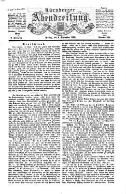 Nürnberger Abendzeitung Freitag 4. September 1863