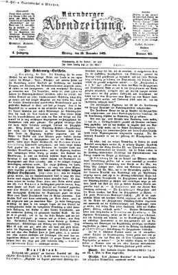 Nürnberger Abendzeitung Montag 23. November 1863