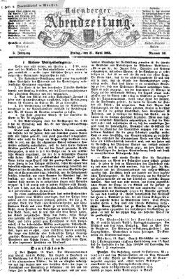 Nürnberger Abendzeitung Freitag 21. April 1865