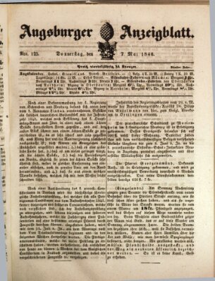 Augsburger Anzeigeblatt Donnerstag 7. Mai 1846