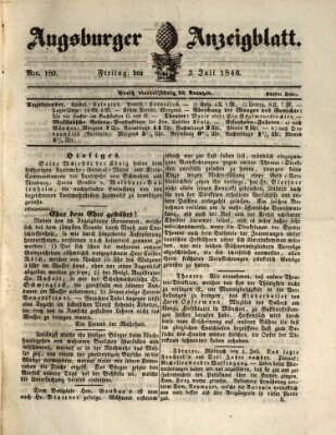 Augsburger Anzeigeblatt Freitag 3. Juli 1846