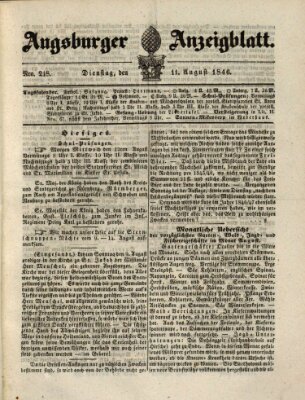 Augsburger Anzeigeblatt Dienstag 11. August 1846