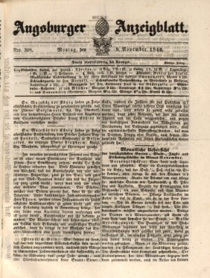 Augsburger Anzeigeblatt Montag 9. November 1846