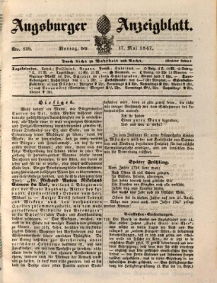 Augsburger Anzeigeblatt Montag 17. Mai 1847