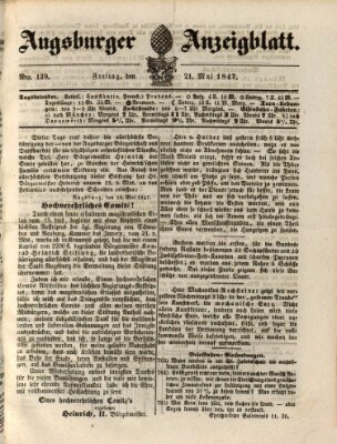 Augsburger Anzeigeblatt Freitag 21. Mai 1847