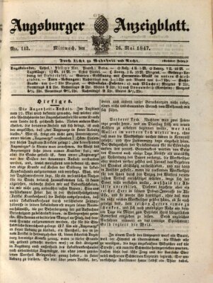 Augsburger Anzeigeblatt Mittwoch 26. Mai 1847