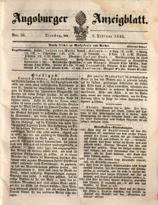 Augsburger Anzeigeblatt Dienstag 8. Februar 1848