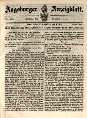 Augsburger Anzeigeblatt Freitag 21. Juli 1848