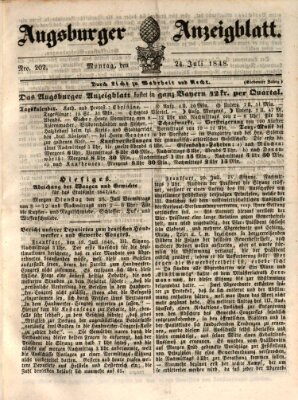 Augsburger Anzeigeblatt Montag 24. Juli 1848