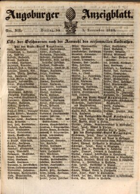Augsburger Anzeigeblatt Freitag 3. November 1848