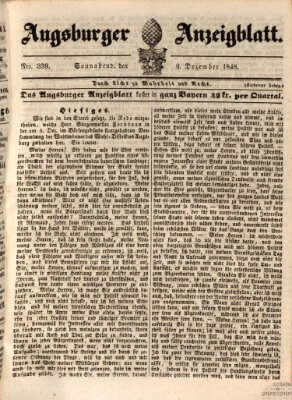 Augsburger Anzeigeblatt Samstag 9. Dezember 1848