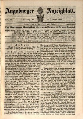 Augsburger Anzeigeblatt Freitag 26. Januar 1849