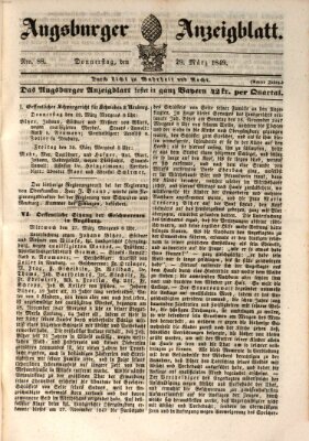 Augsburger Anzeigeblatt Donnerstag 29. März 1849