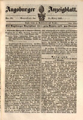Augsburger Anzeigeblatt Samstag 31. März 1849