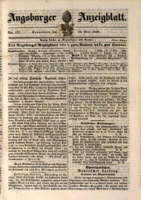 Augsburger Anzeigeblatt Samstag 19. Mai 1849