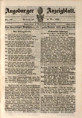 Augsburger Anzeigeblatt Montag 28. Mai 1849