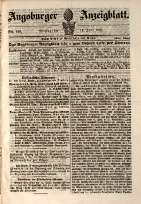 Augsburger Anzeigeblatt Montag 11. Juni 1849