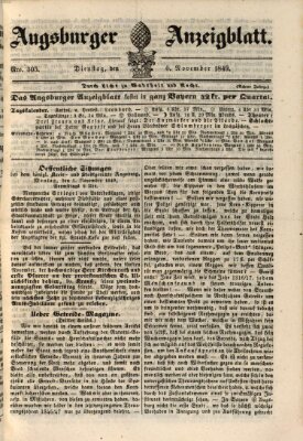 Augsburger Anzeigeblatt Dienstag 6. November 1849