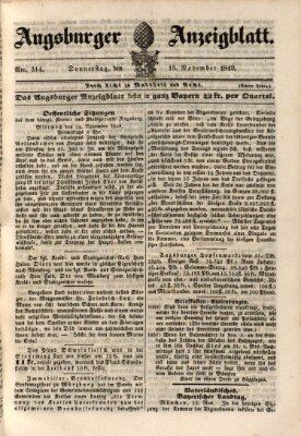 Augsburger Anzeigeblatt Donnerstag 15. November 1849