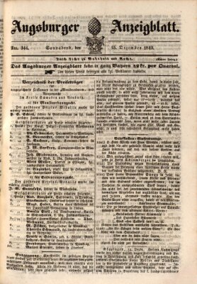 Augsburger Anzeigeblatt Samstag 15. Dezember 1849