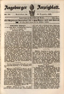 Augsburger Anzeigeblatt Samstag 29. Dezember 1849